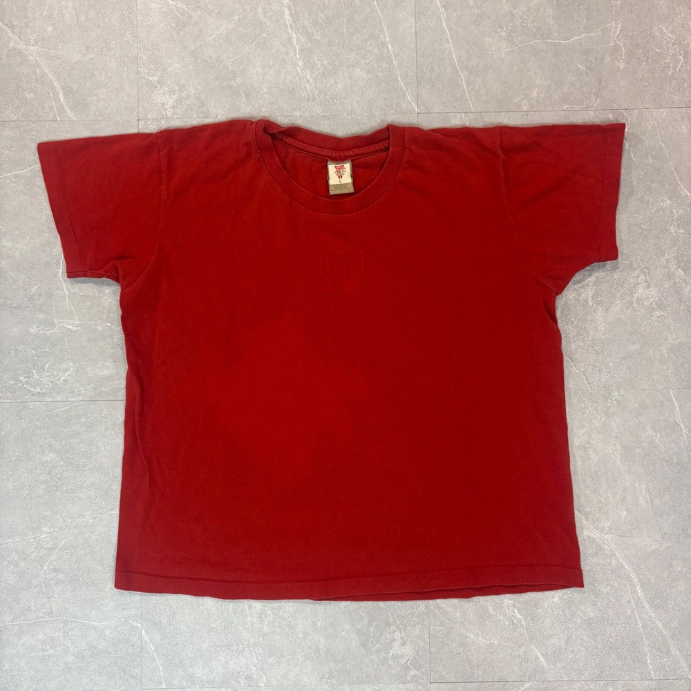 Vintage Levis Jeans for Women Red Cotton T-Shirt Made in USA Large Logo 3826